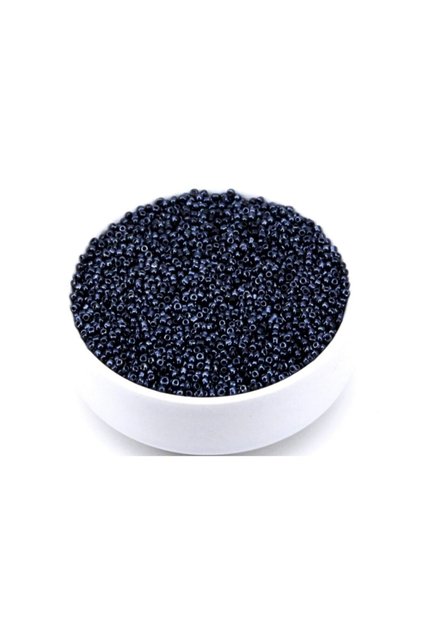 50 gram - Küçük Boy Kum Boncuğu, 1.5 Mm, Takı Yapım Boncuğu, Parlak Hematit Renk, K9