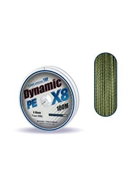 8.yo.ko様 Dynamic Pe Braided Line X8 Green Ip Olta Misinası 100mt 0.20 Mm