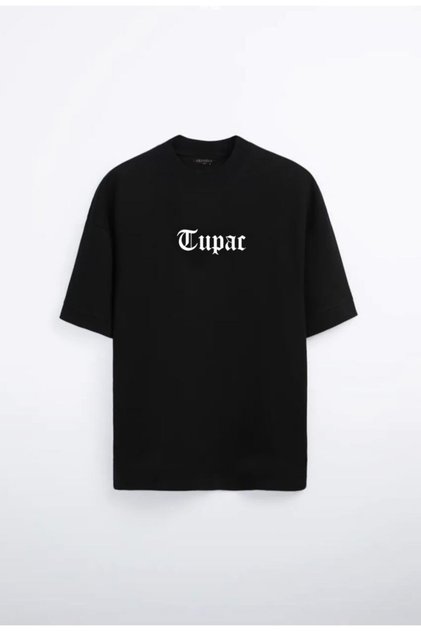 Tricou negru oversize Tupac Shakur