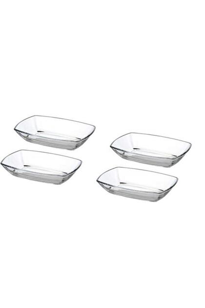 Tokio Glass Presentation Plate - 4-Piece Glass Breakfast Snack Bowl
