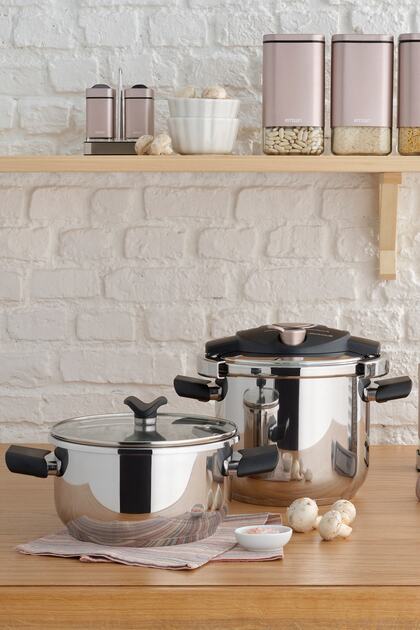 Innocook Düdüklü Tencere Seti Golden Pink 4 6,5 Lt