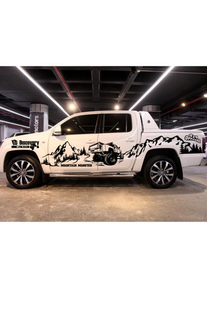 Siyah Renk, Dağ Manzara Dakar, Discovery Off Road Oto Sticker