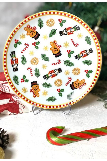 Yılbaşı Xmas Wonderland Kurabiye Tatlı Pasta Tabağı 19 Cm