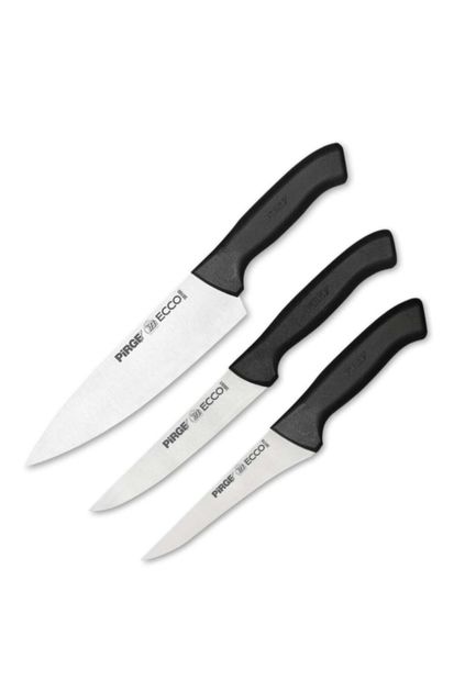 PİRGE Siyah Çelik Şef Bıçağı  Seti - 1