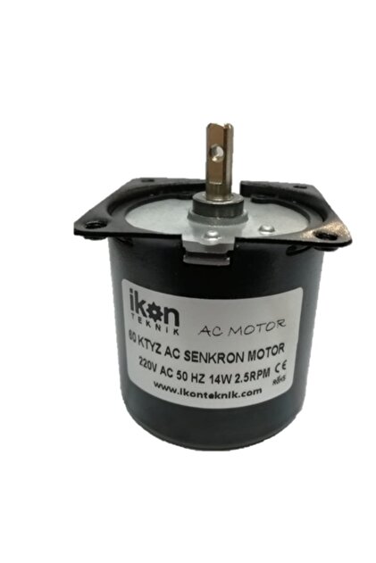 İKON TEKNİK AC SENKRON MOTOR 60 KTYZ 14 Watt 2.5 RPM 220 Volt