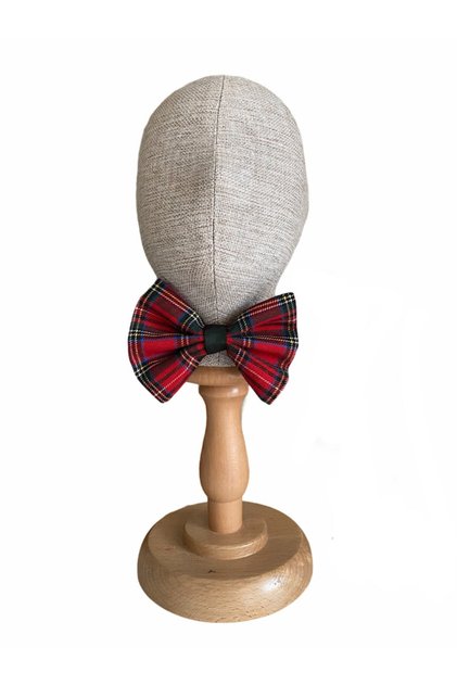 Boy's Red Plaid Bow Tie