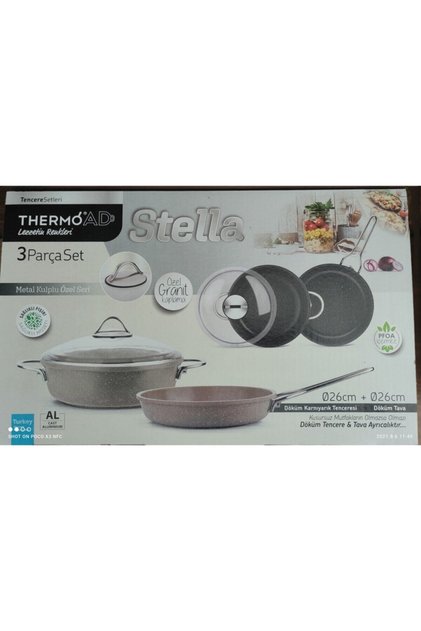 26cm Granit Stella Basık Tencere & Granit Tava