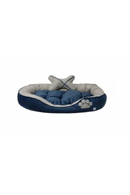 Büyük Irk Oval Köpek Yatağı 80x130 Cm - Kemik Yastıklı