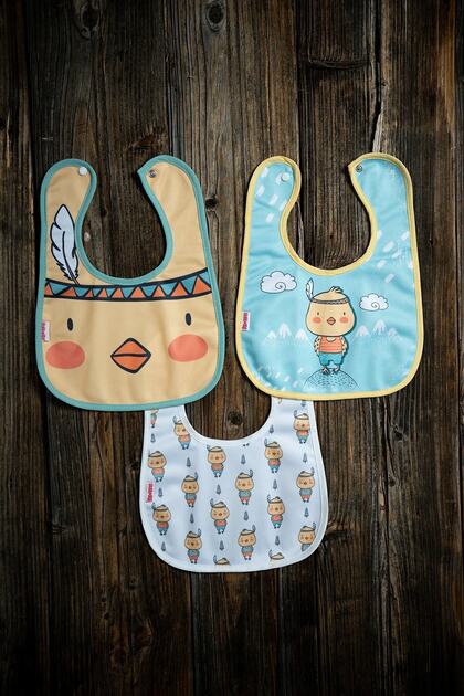 Chick Themed Cotton Microfiber Unisex Baby Food Bib