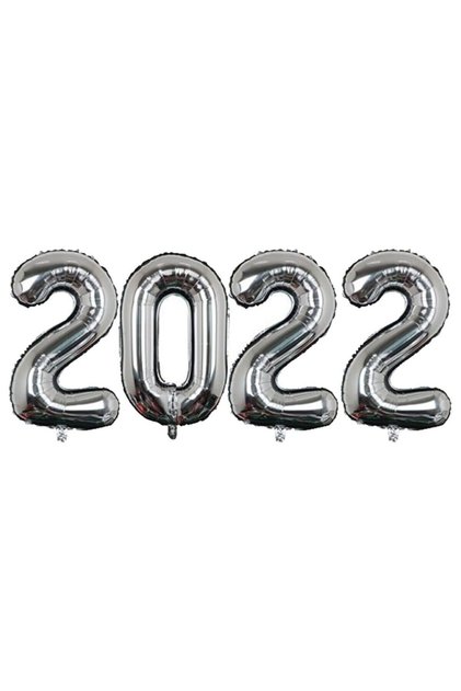 بالون فويل 2022 بالون هيليوم مكتوب 40 سم لون فضي