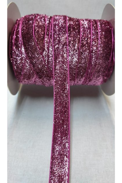 2 cm Glitter Velvet Ribbon - Glitter Velvet Ribbon - Pink (5 Meters) Christmas Ornament
