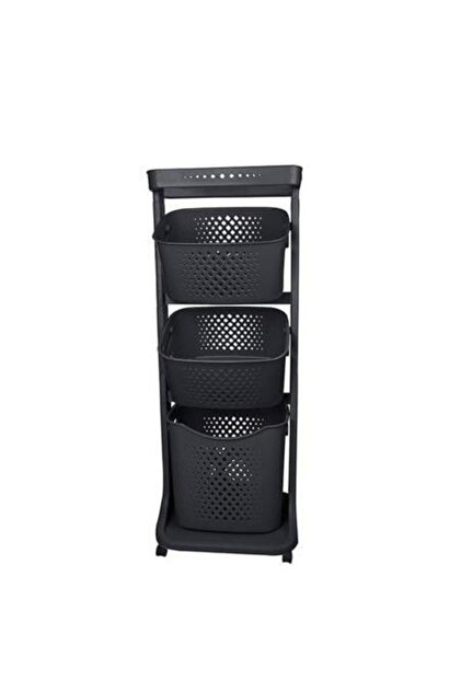 Titiz Tp750 Antrasit Katkat Organizer Sepet 3 Katlı Sepet Banyo