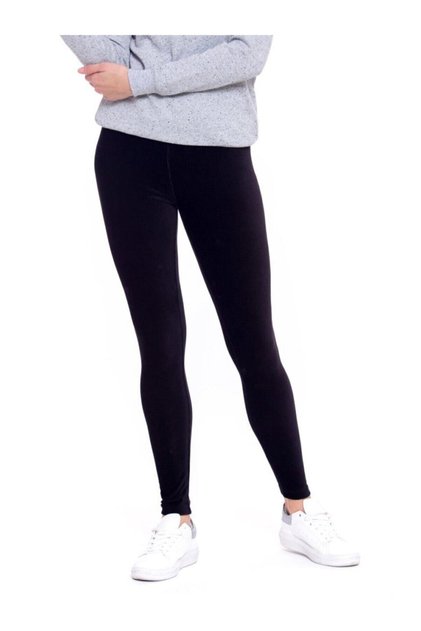 Women's Black Corduroy Leggings Trousers