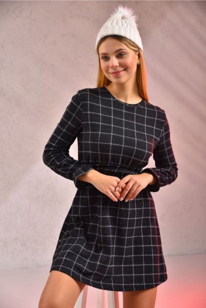 Women's Waist and Cuff Detailed Stitch Dress