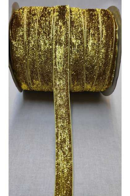 2 cm Glitter Velvet Ribbon - Glitter Velvet Ribbon - Gold (3 Meters) Christmas Ornament – Ribbon