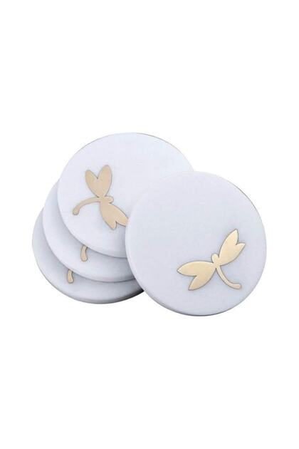 Yusufcuk - Natural White Marble Coaster