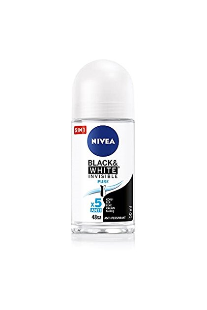 NIVEA Invisible Black Ve White Pure Rollon Deodorant Kadın 50 ml - 1