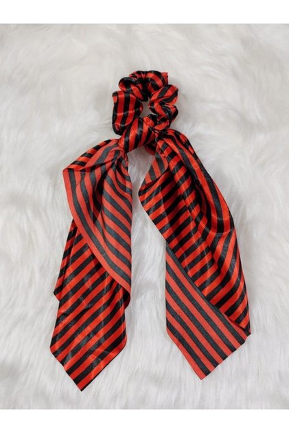 Red Striped Bagel Buckle with Scarf