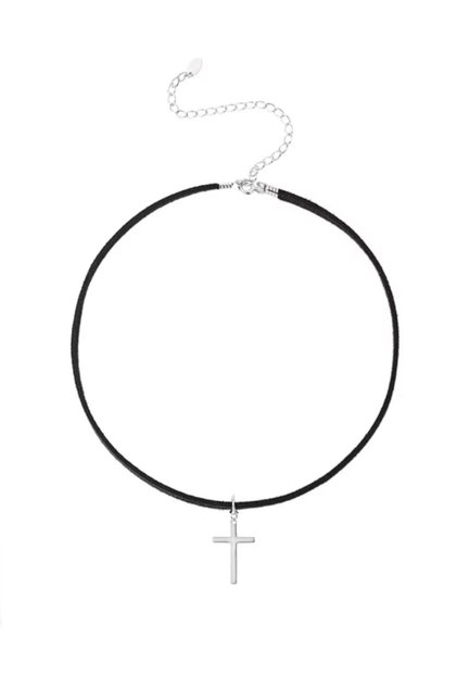 Choker Boyun Siyah Haç Kolye