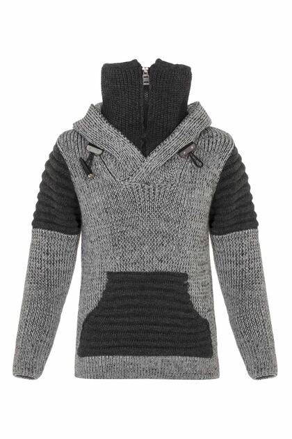 Bp113 Gray Hooded Children's Sweater