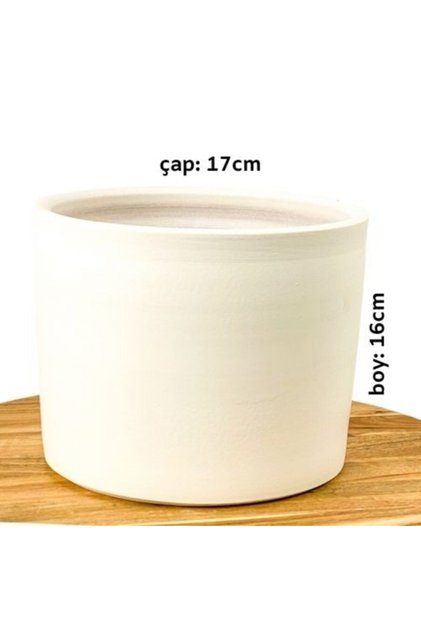 Ruby Terra Cotta Saksı Beyaz 17cm