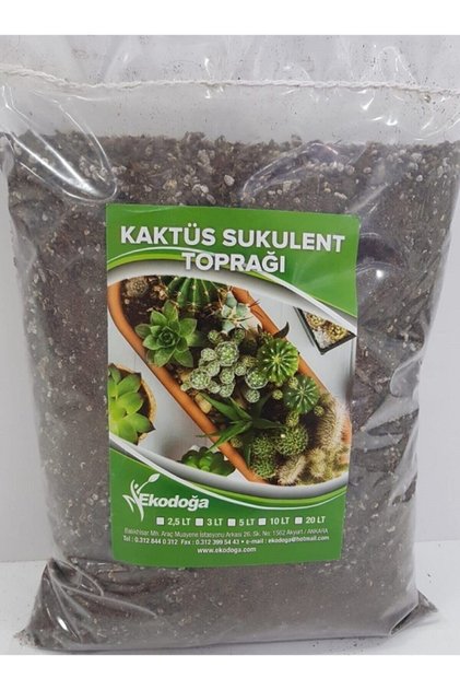 Kaktüs Toprağı 1 Litre Sukulent Aloe Vera Toprağı Özel Karışım Ithal Torf Pomza Perlit Vermikulit