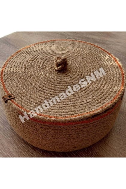 Decorative Lidded Wicker Basket