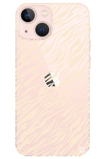 iPhone 13 Lines Design Patterned Transparent Silicone Phone Case