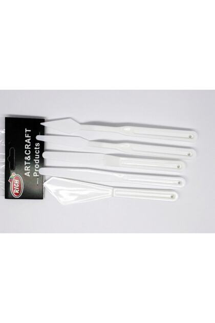 Plastik Spatül Set 5'li Beyaz