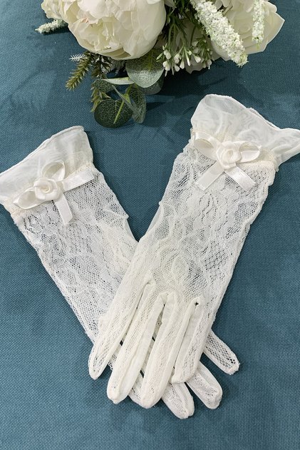 Women's White Wedding Gloves