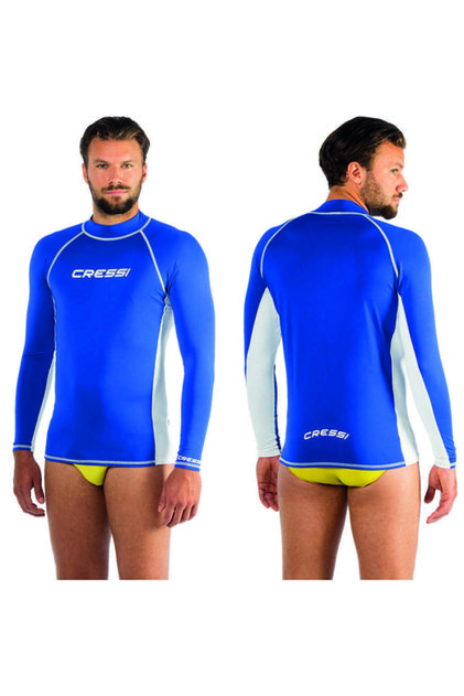 Rash Guard Man Uzun Kollu T-shirt Blue-whıte-no:7