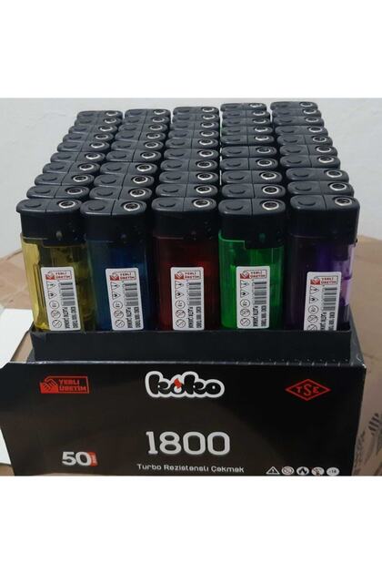 ボコ！！ Koko 1800 Turbo Plastik Çakmak 50 Adet - Fiyatı, Yorumları