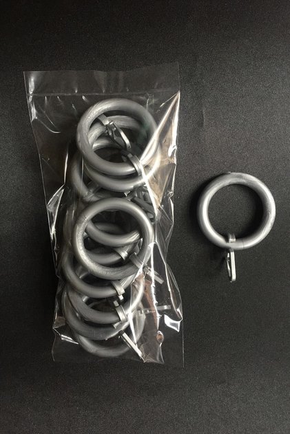 Rustic Curtain Ring and Clip Silver Color - 10 Pieces