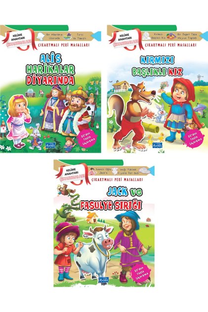 Çıkartmalı Peri Masalları-alis Harikalar Diyarında + kırmızı Başlıklı Kız + jack Ve Fasulye Sırığı