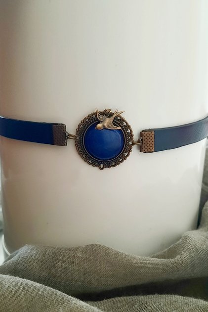 Lapis Stone Choker Necklace