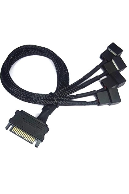 Alfais 4598 Sata Power To Fan Çevirici 4 Port Y Pin Pwm Çoklayıcı