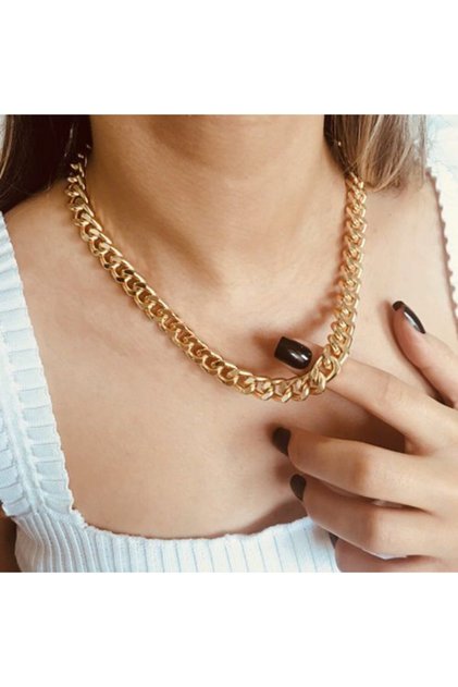 Women's Gold Thick Chain Necklace