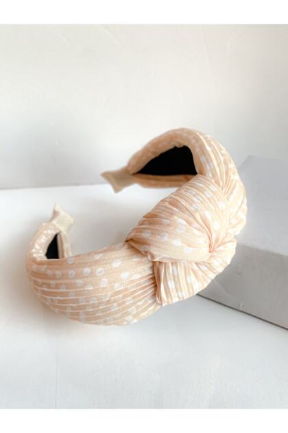 White Polka Dot Filled Knot Crown