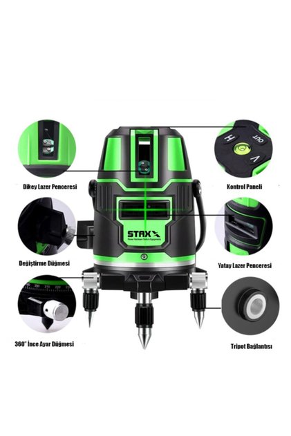 Germany Tek Akülü Otomatik Hizalamalı 360° Çantalı Yatay Dikey Çok Fonksiyonlu Lazer Metre