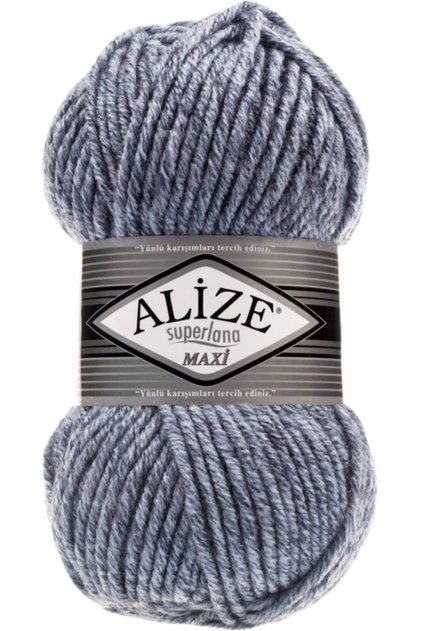 Superlana Maxi (kalın) Örgü Ipi - 806 Jaspe Mavi - 100 Gr. 100 Mt. Ip