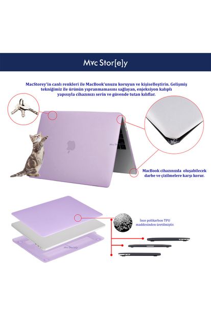 Mcstorey Macbook Pro ile Uyumlu Kılıf 2016/2019 HardCase A1706 A1708 A1989 A2159 Mat - 7
