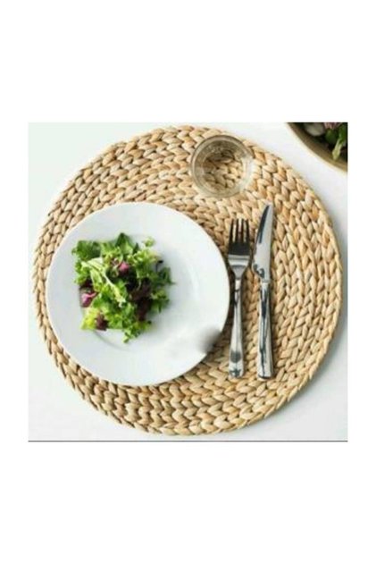 6 Pieces Placemat Wicker Plate Knitted Bamboo H07022020