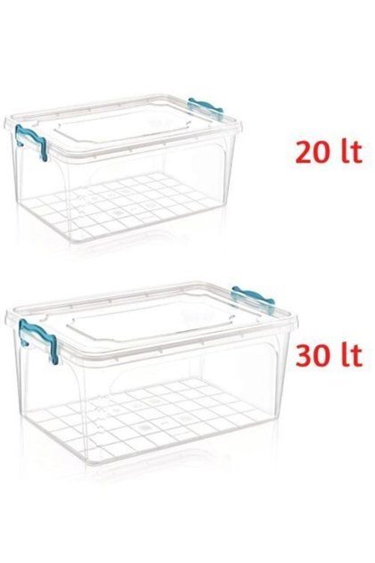 20l+30l 2-dijelni plastični set za skladištenje - sa zaključavajućim poklopcem i organizatorom