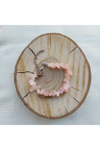 Pink Quartz Stone Women's Bracelet