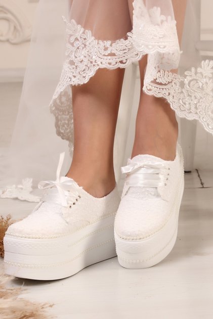 Esl Wedge Heel Snowflake Wedding Dress Shoes