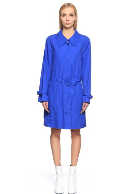 Jil Sander Kadın Mavi Gömlek Yaka Yağmurluk - 1