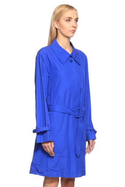 Jil Sander Kadın Mavi Gömlek Yaka Yağmurluk - 3