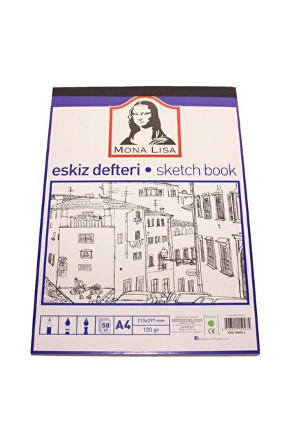 Südor Mona Lisa A4 Eskiz Defteri Seçenekli 50 Yaprak 120gr Sketch