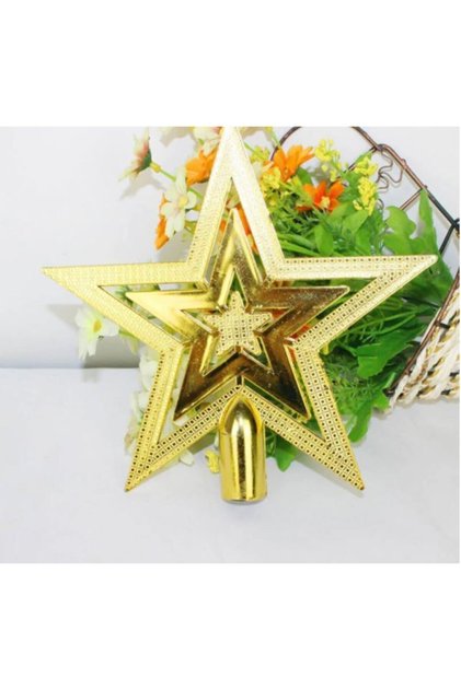 Peak Star on Christmas Pine Tree Gold 14 cm