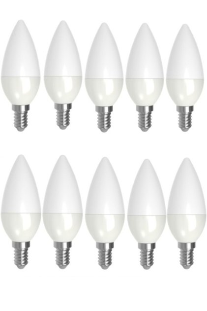 10 Adet 5-7 Watt E14 Ince Duy Beyaz Işık Mum Buji Led Ampul